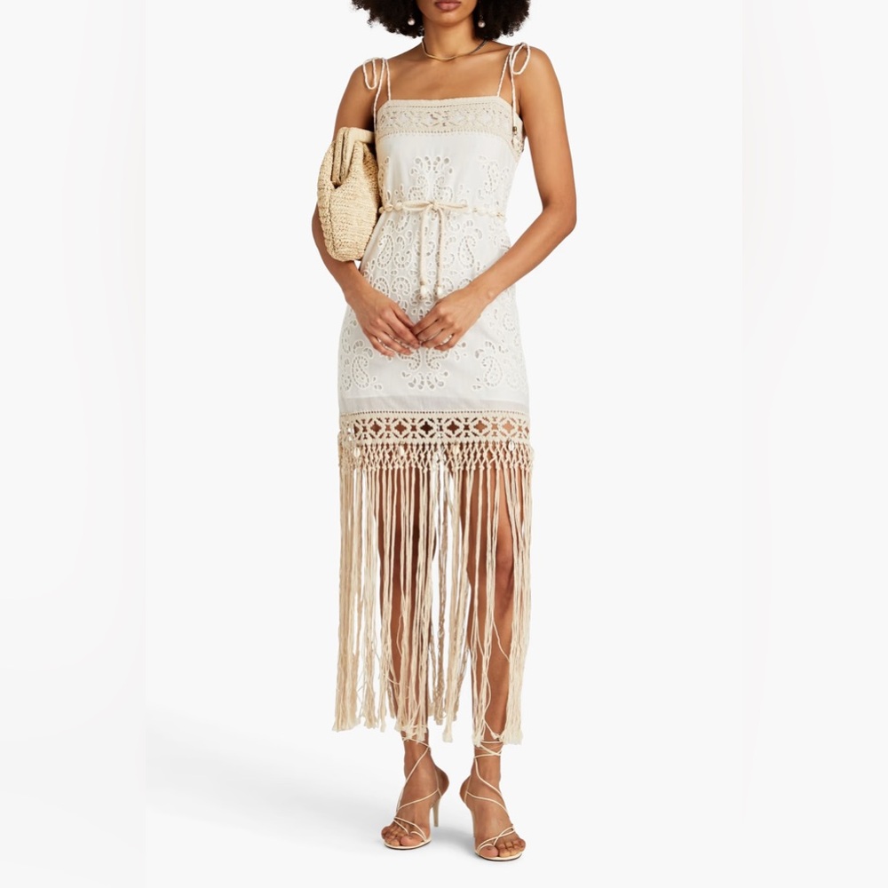 NWT Zimmermann Fringed Vitali macramé dress Size 2 Retail $895